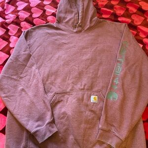 Carhartt Men's Brown Hoodie with grey Logo